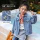 LUSON陳大豬 女童牛仔外套秋2025新款韓版翻領(lǐng)洋氣兒童外套休閑上衣