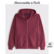 ABERCROMBIE & FITCH男裝女裝情侶裝25春季經(jīng)典小麋鹿運(yùn)動(dòng)風(fēng)寬松連帽衛(wèi)衣KI122-5251 深酒紅色 L (180/108A)