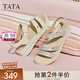 他她（TATA）休閑運動涼鞋女鞋羊皮法式坡跟涼鞋2025夏季新款7AP05BL5 銀色 37