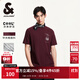 杰克·瓊斯（JACK&JONES）25年衣服男裝短袖t恤男士夏季【涼感】華夫格潮流3D印花高端半袖 E16酒紅色 M