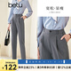 betu女裝春夏新款休閑褲氣質(zhì)通勤高腰顯瘦九分哈倫褲女2302T66 灰色 M