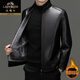 老爺車(chē)海寧100%真皮皮皮夾克男秋冬季頭層山羊皮皮毛一體保暖羊羔絨外套 805款黑色立領(lǐng)款 加絨 XL 180建議140-160斤