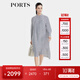 PORTS商場(chǎng)同款早秋新款女裝撞色LOGO印花襯衫連衣裙LD9D129QPT117 奶白色印花 XS (2)