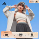 adidas情侶款涼感拒水防曬UPF50+連帽防曬衣夏季阿迪達斯輕運動(dòng) 礬土棕     L