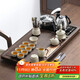 尚言坊汝窯功夫茶具整套帶茶盤(pán)一體式全自動(dòng)高檔家用茶臺功夫泡茶全套裝