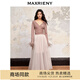 MAXRIENY【商場(chǎng)同款】朦朧氛圍感歐根紗網(wǎng)紗半裙 杏黃 S 01