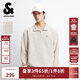 杰克·瓊斯（JACK&JONES）男裝25年秋冬季衛衣男肌理提花寬松長(cháng)袖拉鏈半高領(lǐng)套頭休閑打底衫 A00月光灰 常規 XL （185）