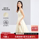 尚都比拉優(yōu)雅連衣裙女夏天時(shí)尚通勤風(fēng)收腰小個(gè)子中長款A(yù)字背帶裙 杏色 S