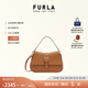芙拉（FURLA）【禮物】【明星同款】FLOW中號(hào)牛皮女士通勤手提包單肩斜挎包 棕色