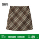 森馬（Semir）半身裙女格紋A字裙復古文藝冬俏皮短裙小個子學院風101724120008