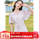 百圖betu女裝夏季新款連衣裙V領(lǐng)碎花顯瘦飛飛袖連衣裙女2304T82 淡紫 L