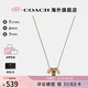 COACH/蔻馳 官方授權(quán)女士時尚氣質(zhì)項鏈情人節(jié)禮物 金色/黑色CI905GDBK