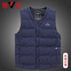 雅鹿羽絨馬甲男秋冬2024新款保暖背心中老年爸爸輕薄坎肩馬夾內穿 藏青色 XL 建議125-145斤