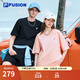 FILA FUSION斐樂(lè )潮牌情侶款男士女士針織短袖衫2025春新品舒適寬松T恤 正黑色-BK XL