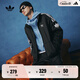 adidas經(jīng)典復(fù)古三條紋雙拉鏈寬松夾克外套男女春季阿迪達斯三葉草   黑色   M