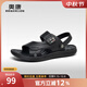 奧康官方?jīng)鲂?真皮舒適沙灘鞋子潮流涼拖鞋休閑兩用頭層牛皮男鞋 黑色1243721090 42 260mm
