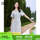 歐莎（OSA）法式赫本風(fēng)茶歇連衣裙女夏季新款高級感氣質(zhì)修身顯瘦長(cháng)裙 藍色 M