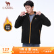 駱駝（CAMEL）立領(lǐng)抓絨衣男休閑運動(dòng)加厚保暖外套 Y13CY0L5018 幻影黑 L