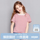 笛莎童裝女童短袖2025夏季中大童休閑條紋圓領(lǐng)T恤上衣 紅條紋 150