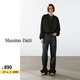 Massimo Dutti新季特惠2025女休閑簡(jiǎn)約亞麻混紡格紋飛行員夾克外套06755101 黑色 M (CN 170/92A)