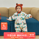 papa爬爬冬季新款男女寶寶夾棉連體衣嬰兒爬服加厚衣服保暖新年服 米白 90cm