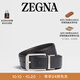 Zegna【雙11甄選】杰尼亞皮帶黑色配深棕色商務(wù)通勤雙面腰帶/皮帶3.5CM 黑色/深棕色 110cm（3尺3）