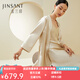 金三塔重磅真絲睡衣女100%桑蠶絲長(cháng)袖配腰帶長(cháng)款真絲睡袍單袍情人節禮物 白玉蘭色（單袍） L