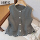 絲柏舍純色圓領(lǐng)釘珠馬夾女2026春裝新款時(shí)尚氣質(zhì)疊穿馬甲背心