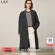 LILY冬季新款女裝氣質(zhì)赫本風(fēng)寬松休閑高級(jí)感雙面呢大衣女外套 501灰色 S