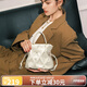 蔻一（Cnoles）【明星同款】斜挎包包女士鳥巢百搭小手提單肩白色七夕情人節(jié)禮物