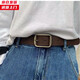 槿城皮帶男韓版牛仔褲腰帶針扣潮流年輕男女中性質(zhì)感復古簡(jiǎn)約皮帶W915 咖啡色 105cm