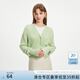 范思藍恩氣質(zhì)V領(lǐng)長(cháng)袖針織開(kāi)衫外套女秋裝2024新款馬海毛毛衣13194 龍蒿綠 M