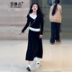 艾珠兒（Aizhuer）假兩件撞色衛衣連衣裙子女秋季2025新款韓系穿搭一整套長(cháng)裙套裝 【黑色套裝】 M