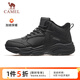 駱駝（CAMEL）加絨男鞋高幫休閑父親秋冬保暖棉鞋 K14C36L3635 黑色 40