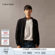 Calvin KleinJeans秋冬男女情侶ck休閑通勤刺繡立領(lǐng)拉鏈針織開(kāi)衫毛衣J326796 BEH-太空黑 M