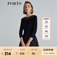 PORTS寶姿 商場同款新品女裝中袖印花針織連衣裙SL8K260KKY002 黑-漣漪粉混色 M