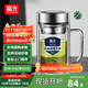 富光雙層玻璃杯透明茶杯辦公杯把手大容量男高硼硅水杯子生日送禮物 本色 560ml【升級抗菌加厚