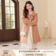 香影雙面呢大衣女2024冬季新款100%純羊毛中長(zhǎng)款呢子翻領(lǐng)毛呢外套 桔色 S