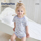 DOMIAMIA新生兒嬰兒短袖包屁衣連體衣寶寶爬服哈衣秋冬款睡衣 蔓花密語(yǔ) 80cm