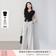 香影條紋直筒闊腿褲女2025夏季新款梨形身材遮胯高腰寬松休閑長(zhǎng)褲 套裝 T恤+休閑褲 S 155/80A/85-95斤