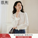 香影法式白色蕾絲衫女2025秋冬新款半高領(lǐng)正肩打底衫氣質(zhì)鏤空上衣 鷺白 M