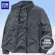 羅蒙棉服男秋冬季雙面穿棉衣?lián)u粒絨加厚沖鋒棉襖防風(fēng)防水羽抓絨服外套 8915深灰色 XL 約125-145斤