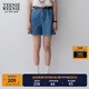 Teenie Weenie小熊牛仔短褲女夏季韓版簡(jiǎn)約休閑松緊高腰時(shí)尚牛仔褲女 深藍(lán)色 S (160)