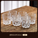青蘋(píng)果浮雕杯冰川紋玻璃杯家用待客水杯輕奢洋酒杯果汁杯輕奢威士忌杯 握雪杯六只裝300ml