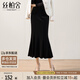 絲柏舍包臀魚(yú)尾裙2025秋裝新款女裝優(yōu)雅氣質(zhì)修身中長(zhǎng)半身裙