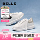 百麗（Belle）簡約舒適小白鞋女商場同款平穩(wěn)休閑板鞋D5Q1DAM5 白色/黑 36 (230mm)