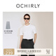 歐時力OCHIRLY 100%新疆長絨棉短袖t恤女寬松時尚夏季新品 白色 S
