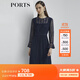 PORTS寶姿商場(chǎng)同款新品女裝喇叭袖蕾絲收腰連衣裙LL8D035KLN002 丈青 M (6)