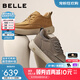 百麗高幫休閑工裝鞋男2025新款冬季商場(chǎng)同款牛皮革板鞋8WK01DD5 黃色-單里 38 (240mm)