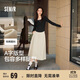 森馬（Semir）半身裙女磨毛純色A字長(zhǎng)裙百搭秋季純棉寬松傘裙顯瘦101524120007